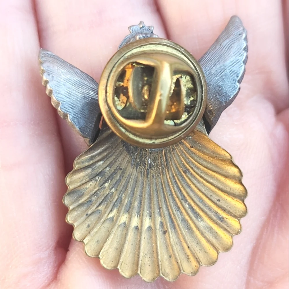 Pair of Pewter Angel Lapel Pins